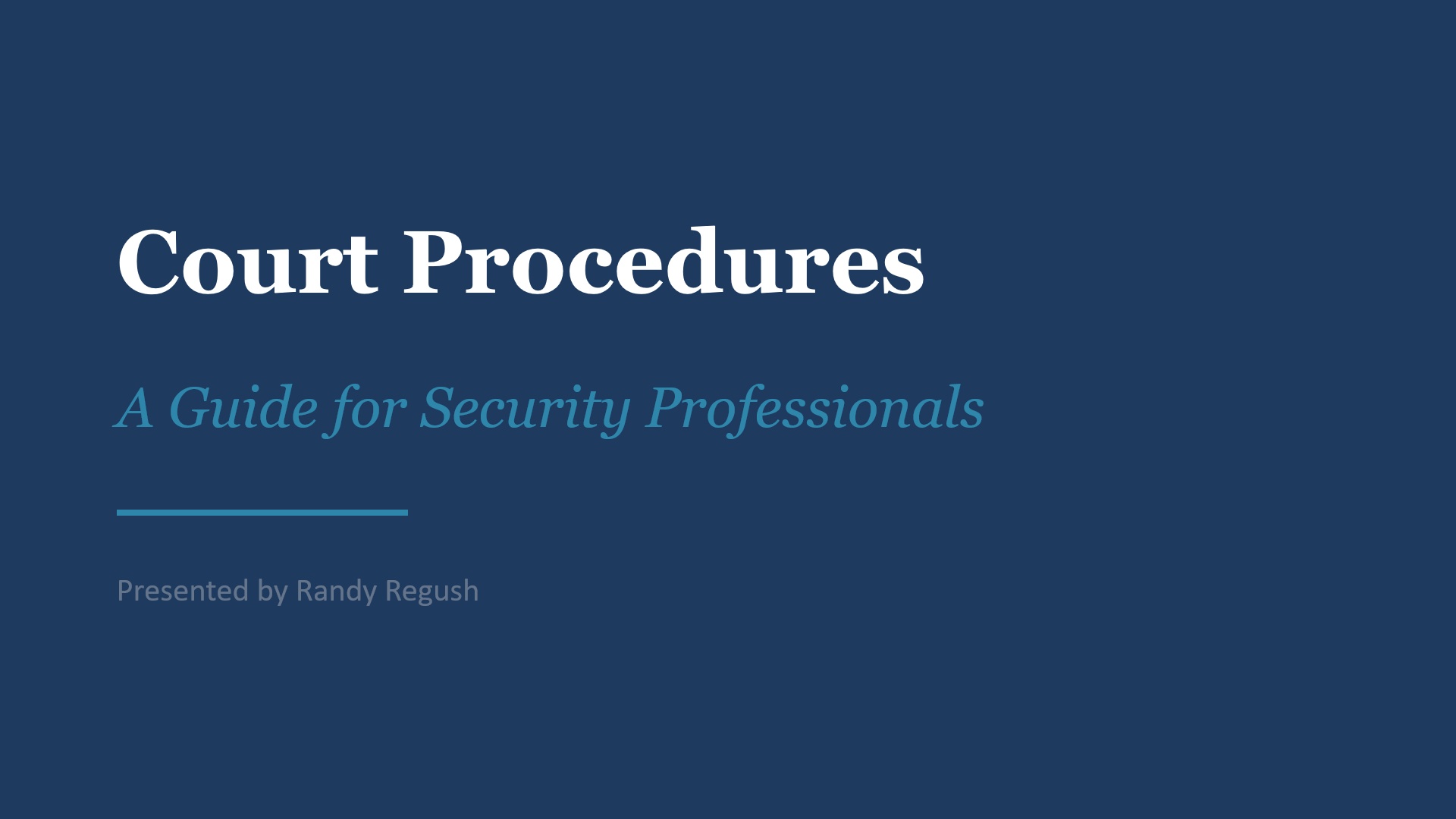 Court Procedures